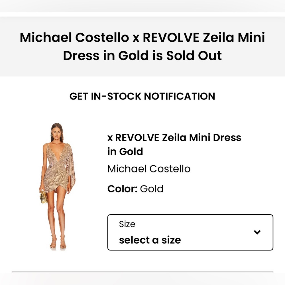 NWT Michael Costello x Revolve Zella Mini Dress